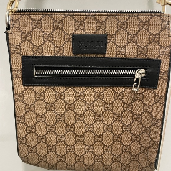 Tan and Black Logo Crossbody Bag - Picture 2 of 12